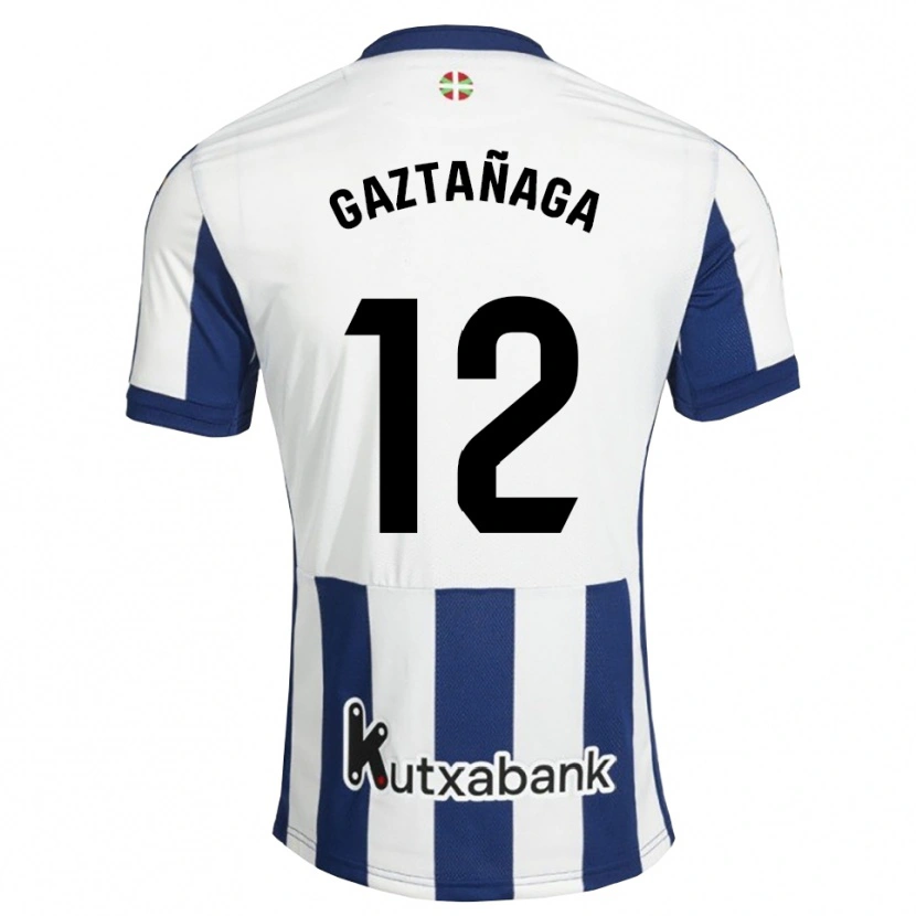 Danxen Mænd Julen Gaztañaga #12 Marinehvid Gyldenrod Hjemmebane Spillertrøjer 2026/27 Trøje T-Shirt