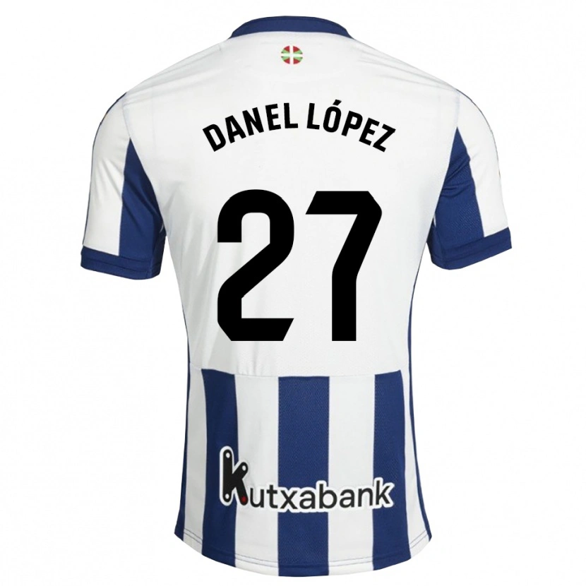 Danxen Mænd Danel López #27 Marinehvid Gyldenrod Hjemmebane Spillertrøjer 2026/27 Trøje T-Shirt