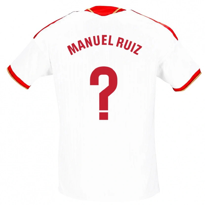 Danxen Mænd José Manuel Ruiz #0 Hvid Rød Hjemmebane Spillertrøjer 2026/27 Trøje T-Shirt