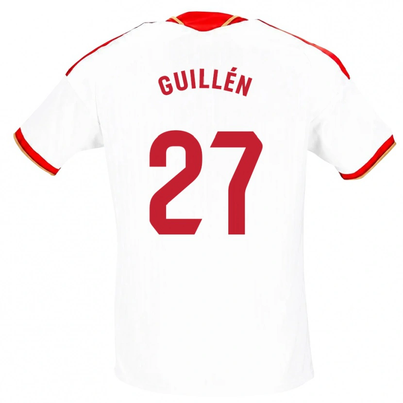 Danxen Mænd Nico Guillén #27 Hvid Rød Hjemmebane Spillertrøjer 2026/27 Trøje T-Shirt