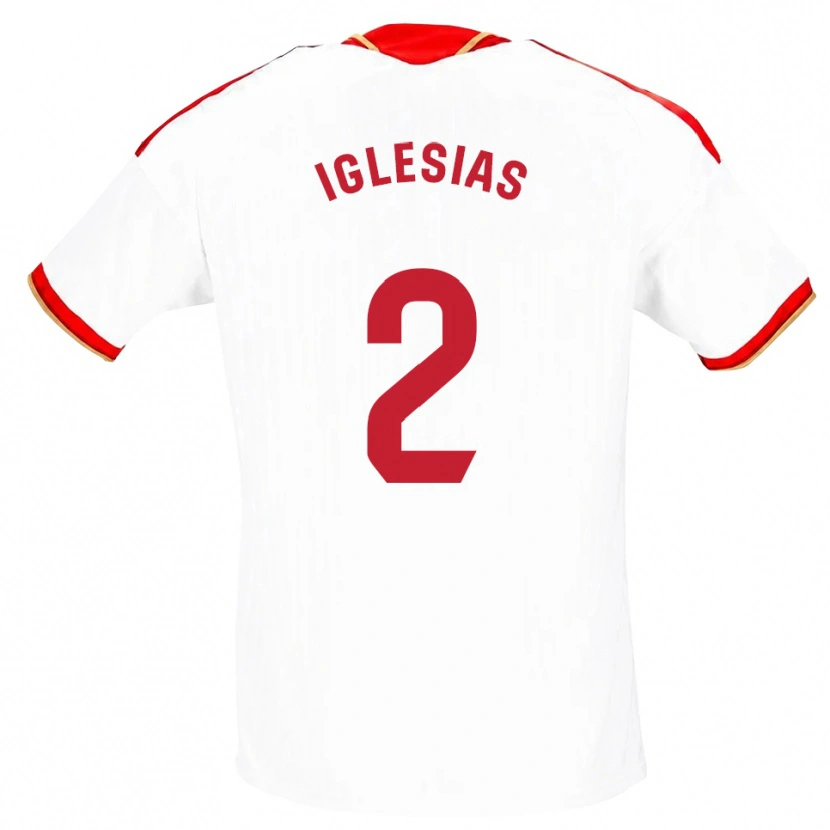 Danxen Mænd Juan Iglesias #2 Hvid Rød Hjemmebane Spillertrøjer 2026/27 Trøje T-Shirt