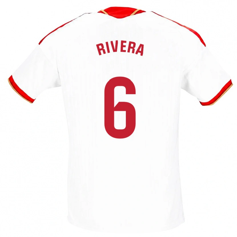 Danxen Mænd Pablo Rivera #6 Hvid Rød Hjemmebane Spillertrøjer 2026/27 Trøje T-Shirt