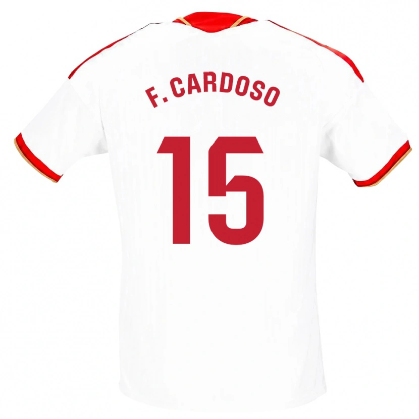 Danxen Mænd Fábio Cardoso #15 Hvid Rød Hjemmebane Spillertrøjer 2026/27 Trøje T-Shirt