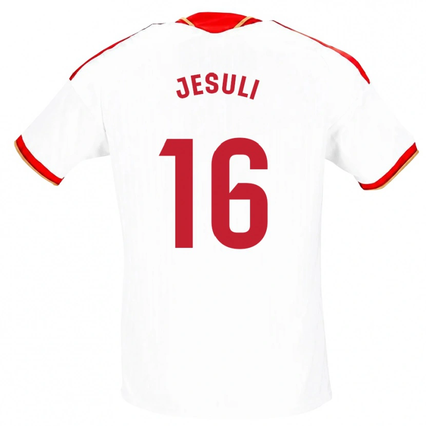 Danxen Mænd Jesuli #16 Hvid Rød Hjemmebane Spillertrøjer 2026/27 Trøje T-Shirt