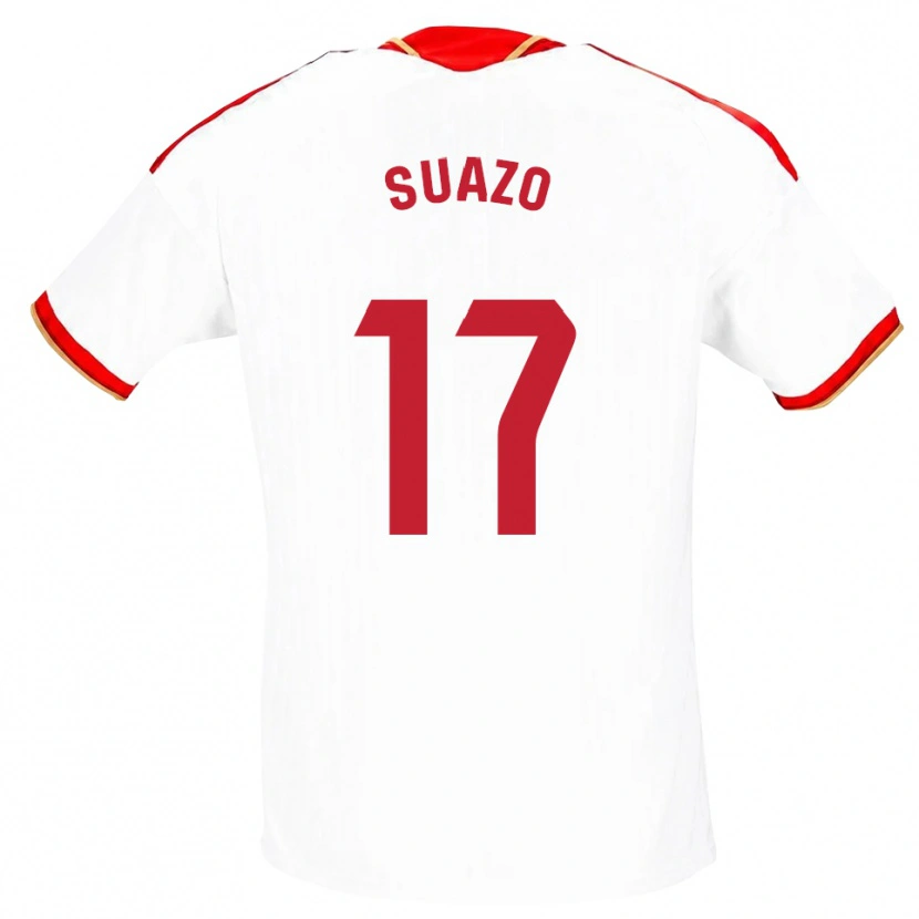 Danxen Mænd Gabriel Suazo #17 Hvid Rød Hjemmebane Spillertrøjer 2026/27 Trøje T-Shirt