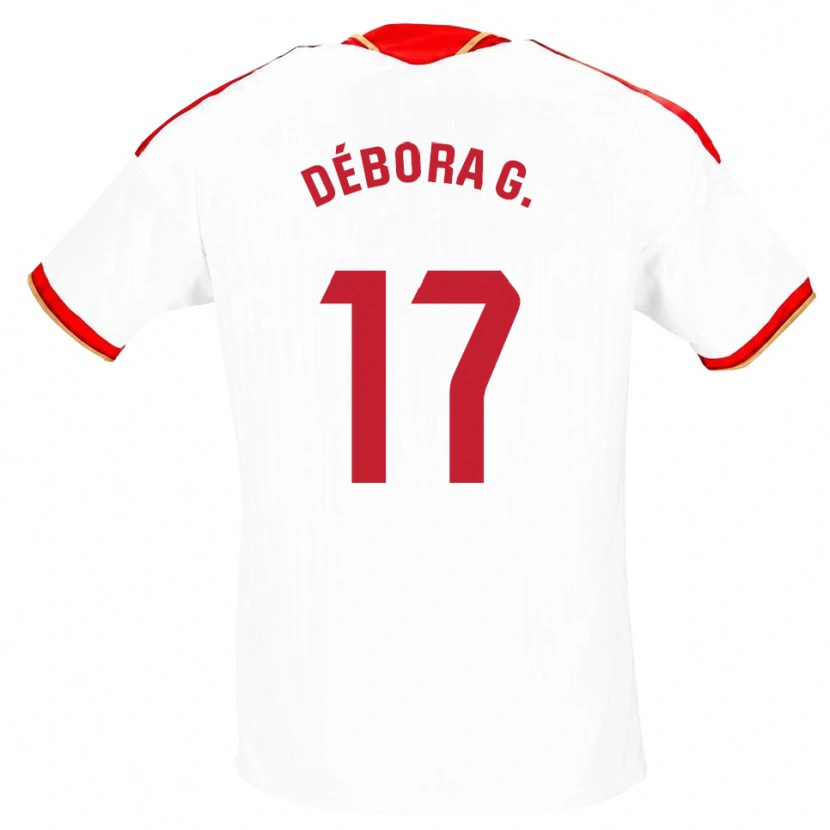 Danxen Mænd Débora García Mateo #17 Hvid Rød Hjemmebane Spillertrøjer 2026/27 Trøje T-Shirt