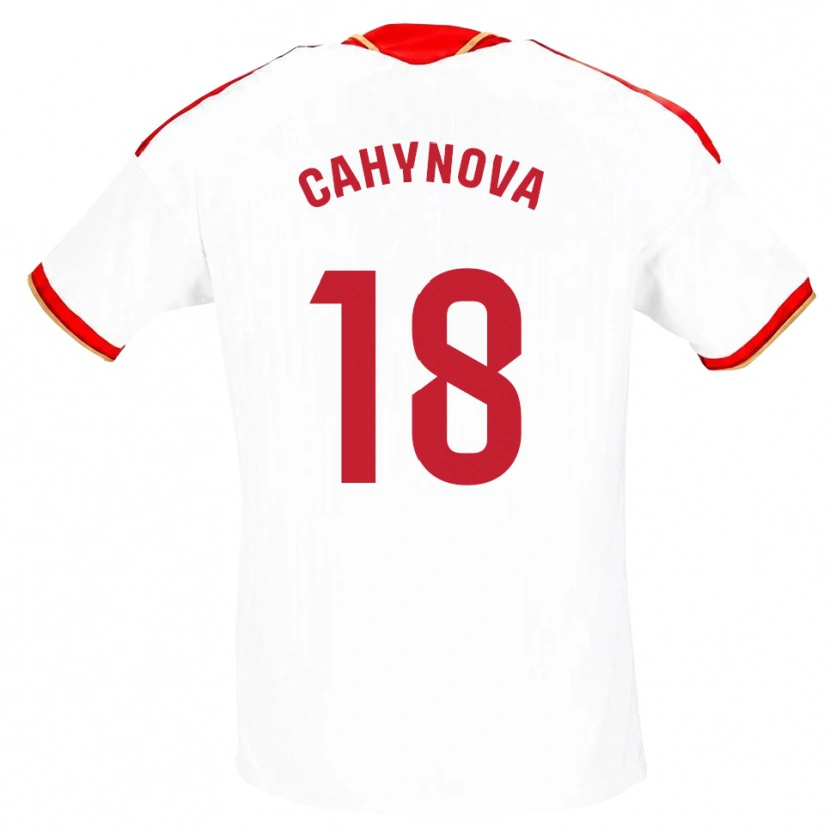 Danxen Mænd Klara Cahynova #18 Hvid Rød Hjemmebane Spillertrøjer 2026/27 Trøje T-Shirt