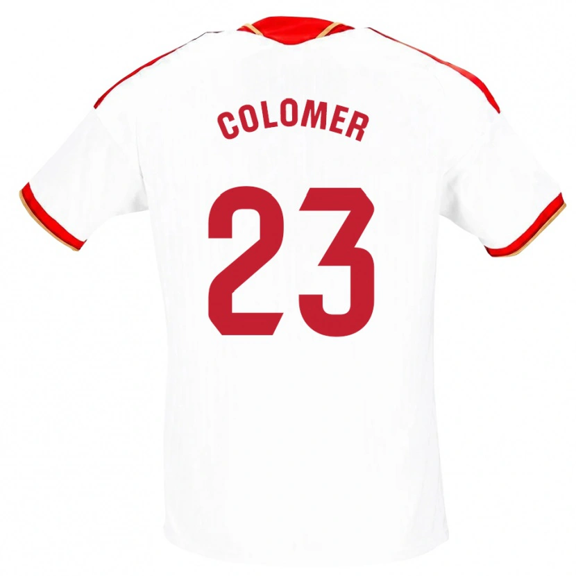 Danxen Mænd Carlos Colomer #23 Hvid Rød Hjemmebane Spillertrøjer 2026/27 Trøje T-Shirt