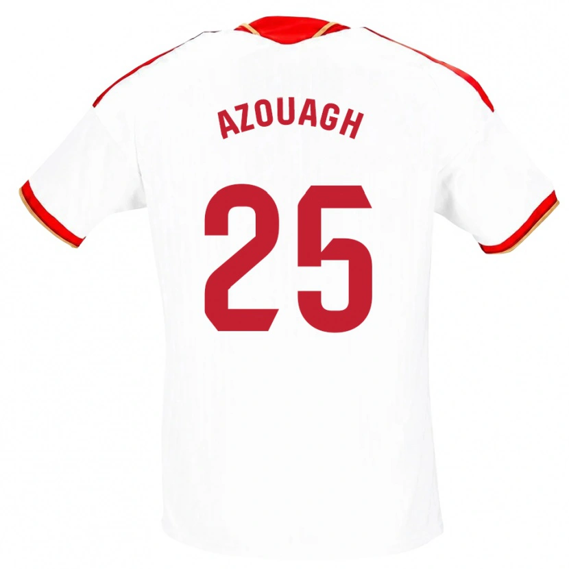 Danxen Mænd Rayan Azouagh #25 Hvid Rød Hjemmebane Spillertrøjer 2026/27 Trøje T-Shirt