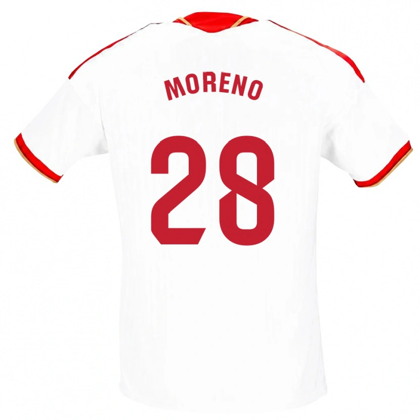 Danxen Mænd Fernando Moreno #28 Hvid Rød Hjemmebane Spillertrøjer 2026/27 Trøje T-Shirt