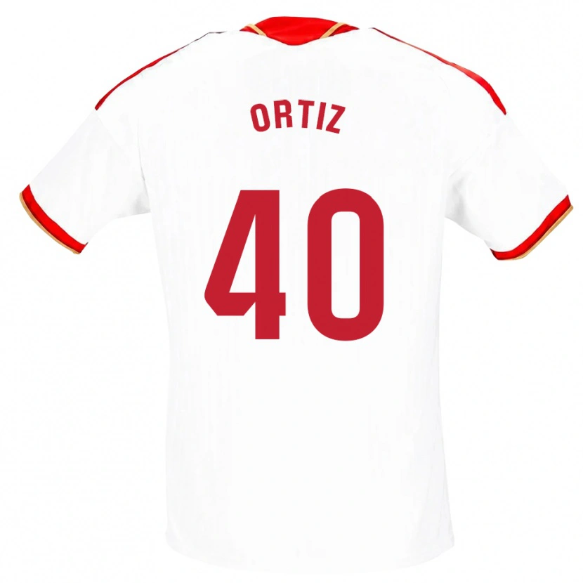 Danxen Mænd Hugo Ortiz #40 Hvid Rød Hjemmebane Spillertrøjer 2026/27 Trøje T-Shirt