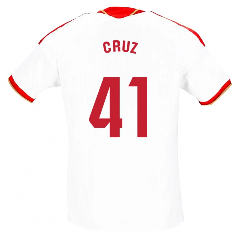 Danxen Mænd Jesús Cruz #41 Hvid Rød Hjemmebane Spillertrøjer 2026/27 Trøje T-Shirt
