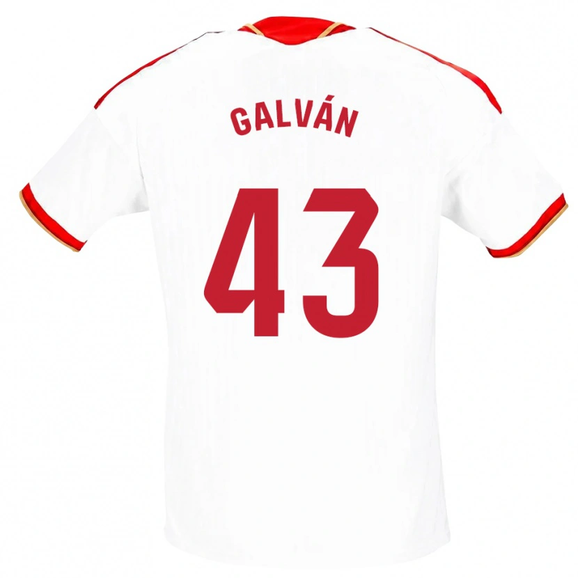 Danxen Mænd Arnaudis Galván #43 Hvid Rød Hjemmebane Spillertrøjer 2026/27 Trøje T-Shirt