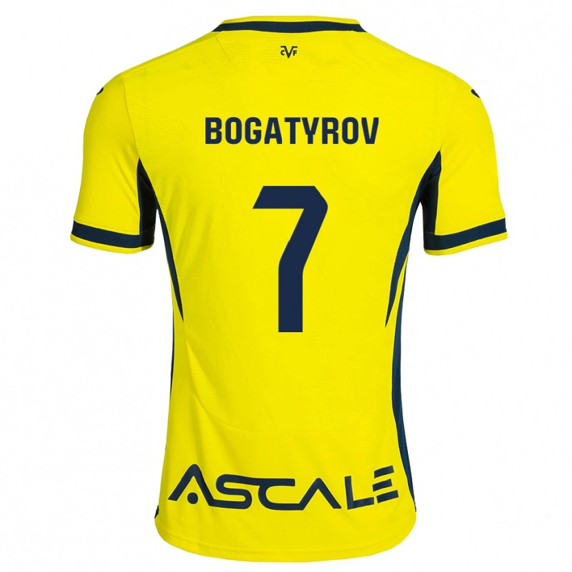 Danxen Mænd Vladyslav Bogatyrov #7 Gul Sort Rød Hjemmebane Spillertrøjer 2026/27 Trøje T-Shirt