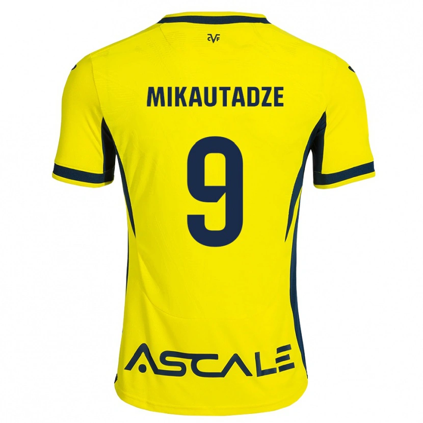 Danxen Mænd Georges Mikautadze #9 Gul Sort Rød Hjemmebane Spillertrøjer 2026/27 Trøje T-Shirt
