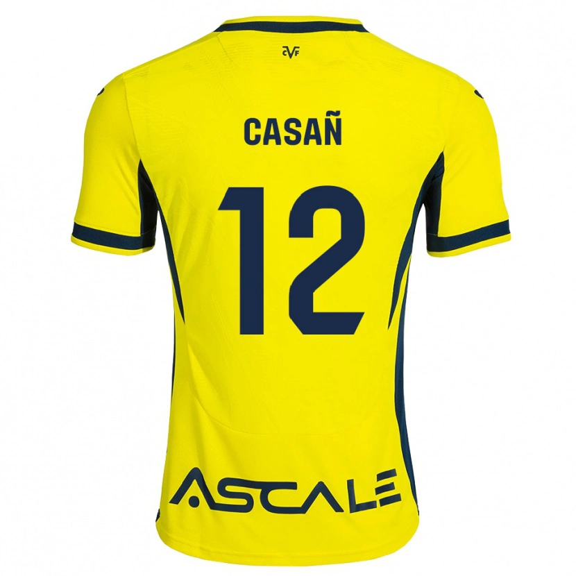 Danxen Mænd Jorge Casañ #12 Gul Sort Rød Hjemmebane Spillertrøjer 2026/27 Trøje T-Shirt