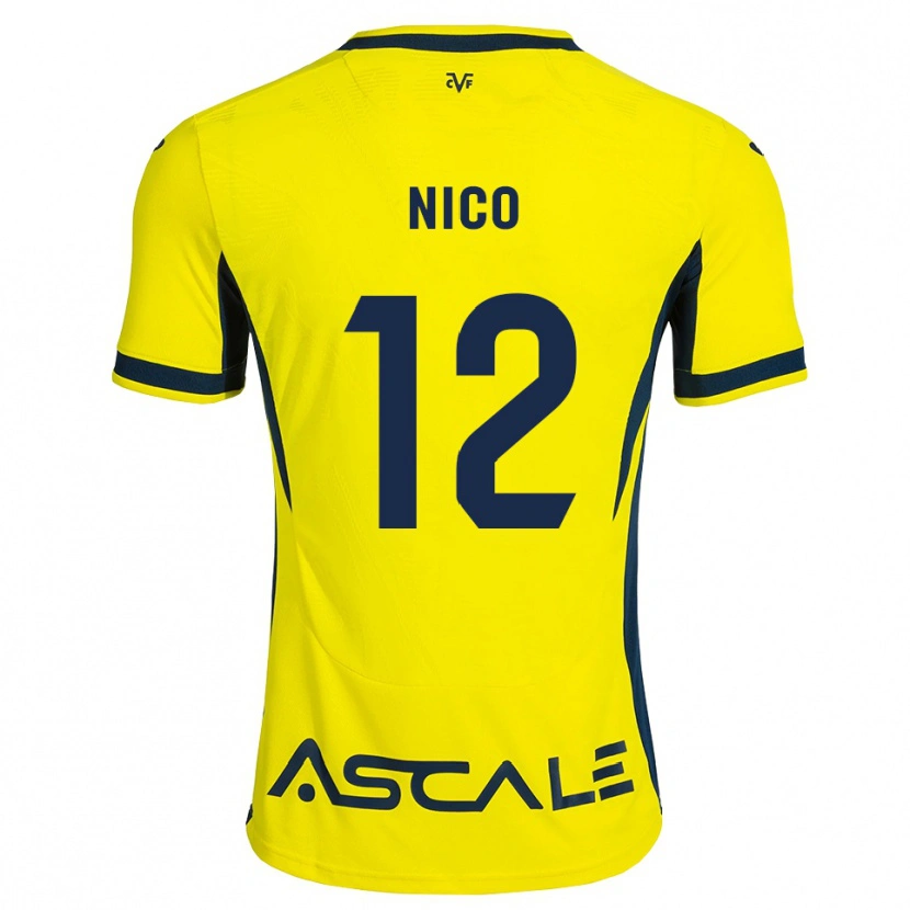 Danxen Mænd Nico Sánchez #12 Gul Sort Rød Hjemmebane Spillertrøjer 2026/27 Trøje T-Shirt