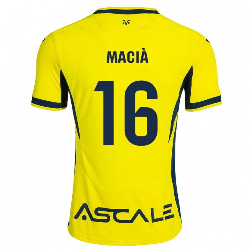 Danxen Mænd Carlos Macià #16 Gul Sort Rød Hjemmebane Spillertrøjer 2026/27 Trøje T-Shirt