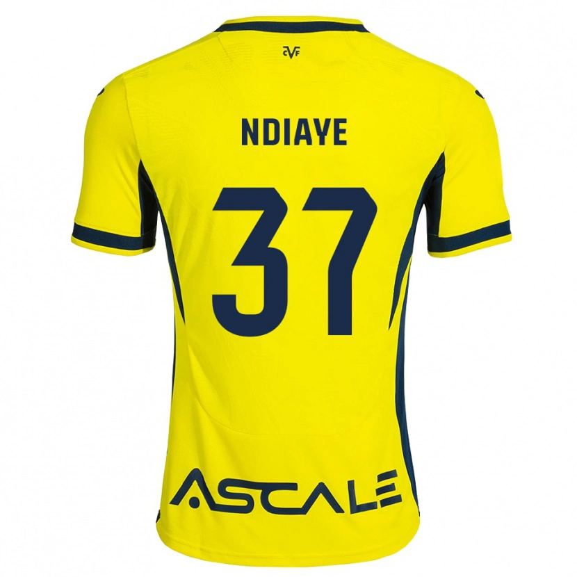 Danxen Mænd Serigne Ndiaye #37 Gul Sort Rød Hjemmebane Spillertrøjer 2026/27 Trøje T-Shirt