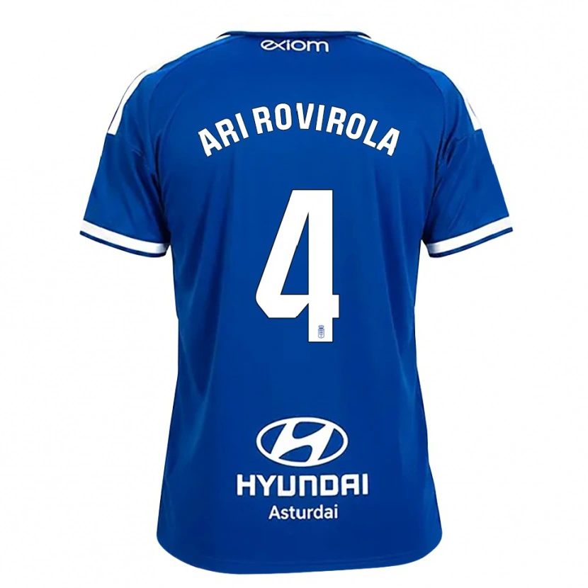 Danxen Mænd Ari Rovirola #4 Mediumblå Hvid Hjemmebane Spillertrøjer 2026/27 Trøje T-Shirt