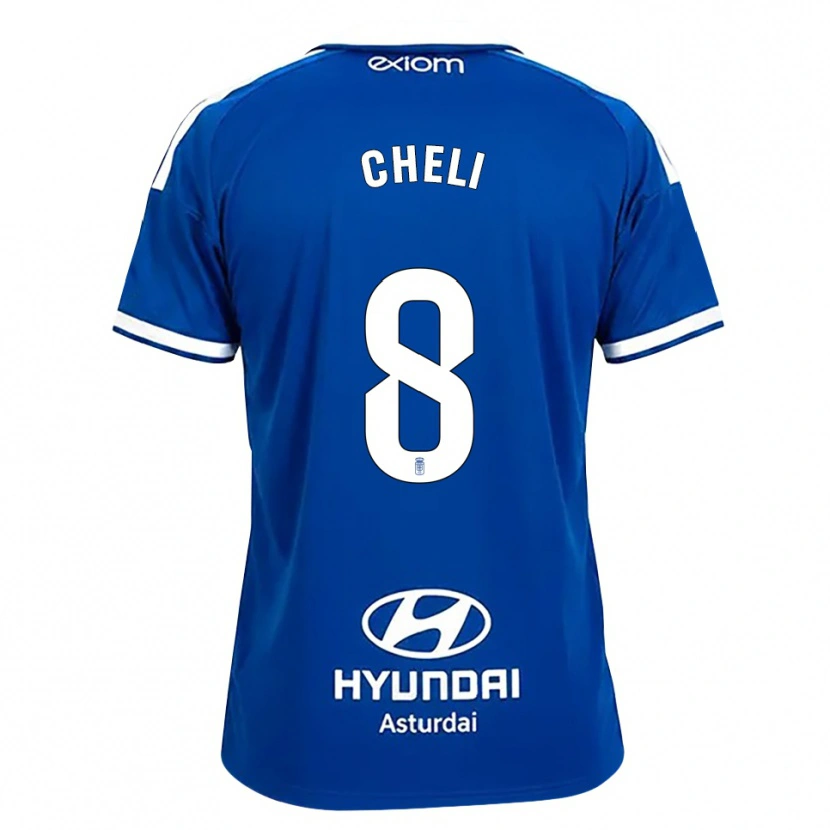 Danxen Mænd Cheli Pereda #8 Mediumblå Hvid Hjemmebane Spillertrøjer 2026/27 Trøje T-Shirt
