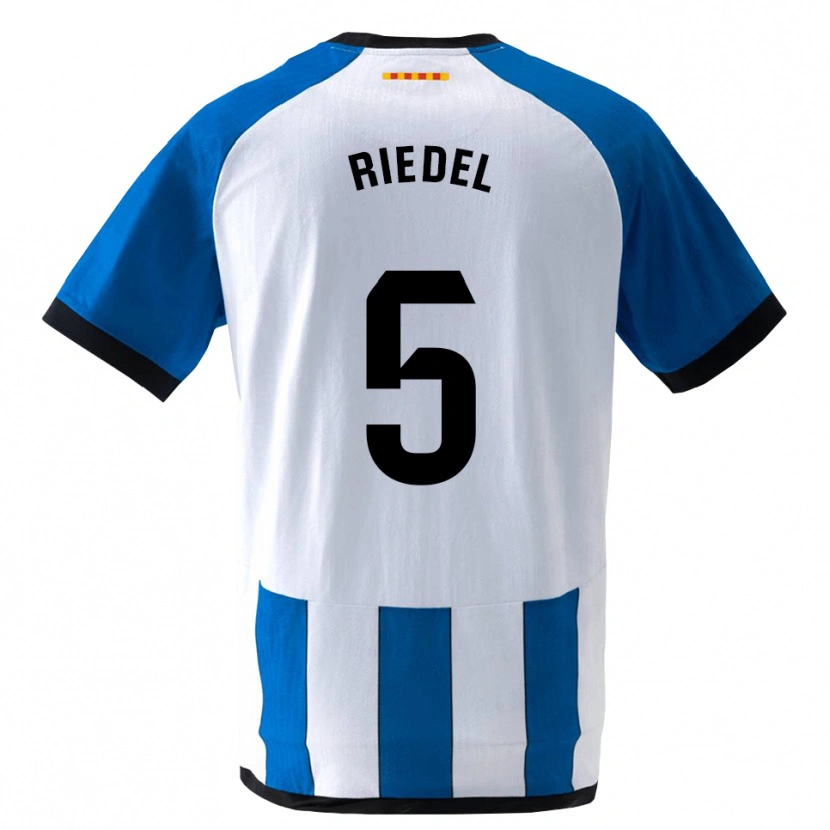 Danxen Mænd Clemens Riedel #5 Kongeblå Hvid Hjemmebane Spillertrøjer 2026/27 Trøje T-Shirt