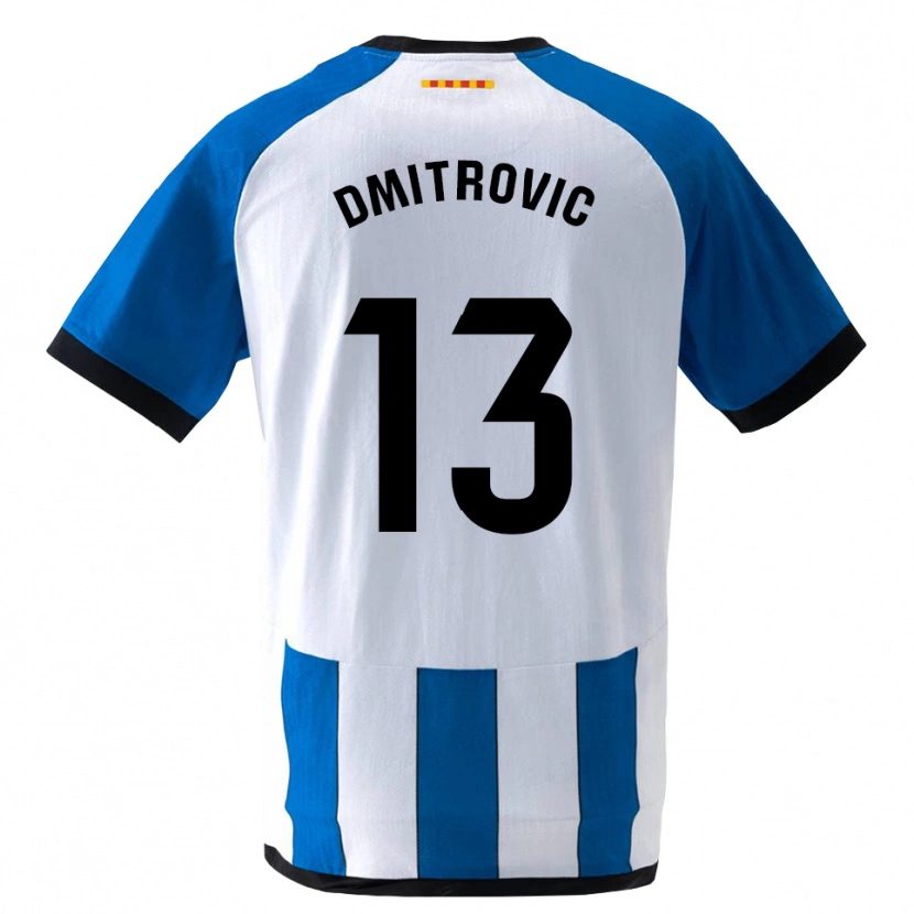 Danxen Mænd Marko Dmitrovic #13 Kongeblå Hvid Hjemmebane Spillertrøjer 2026/27 Trøje T-Shirt