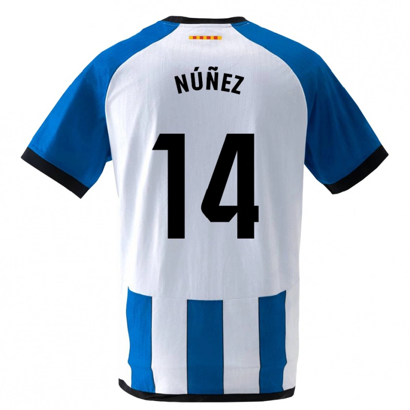 Danxen Mænd Unai Núñez #14 Kongeblå Hvid Hjemmebane Spillertrøjer 2026/27 Trøje T-Shirt