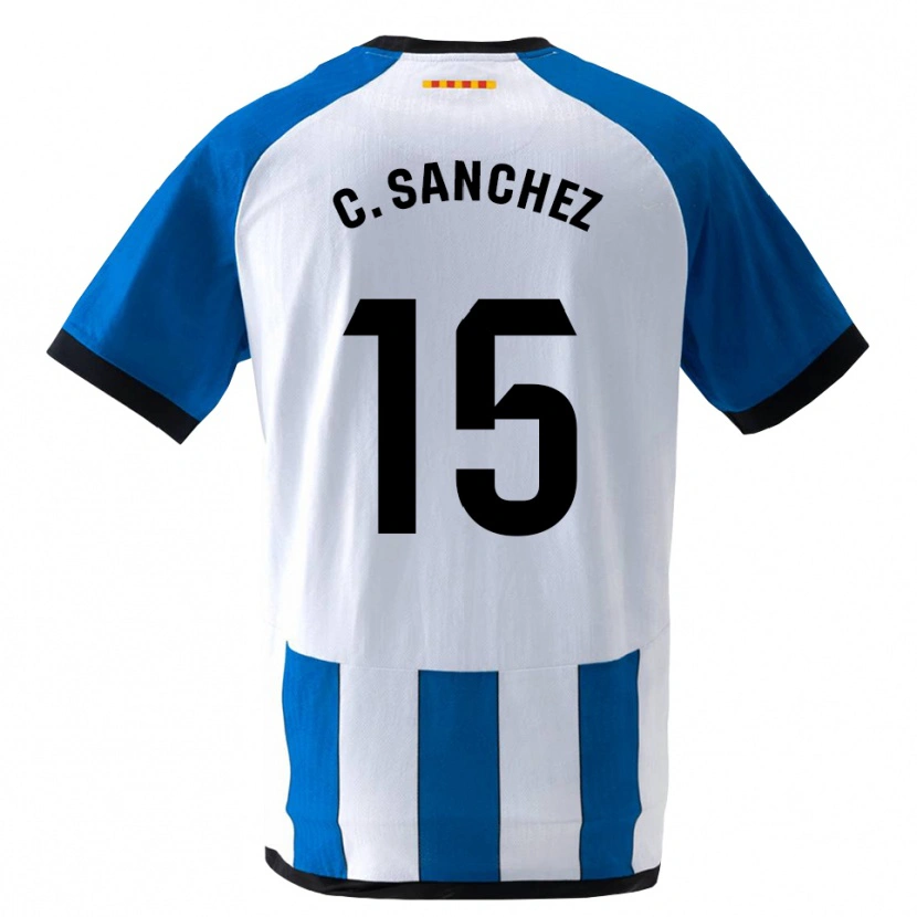 Danxen Mænd Carlos Sanchez #15 Kongeblå Hvid Hjemmebane Spillertrøjer 2026/27 Trøje T-Shirt