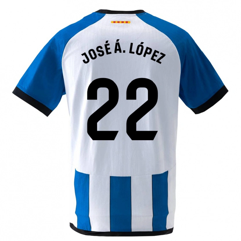 Danxen Mænd José Ángel López #22 Kongeblå Hvid Hjemmebane Spillertrøjer 2026/27 Trøje T-Shirt