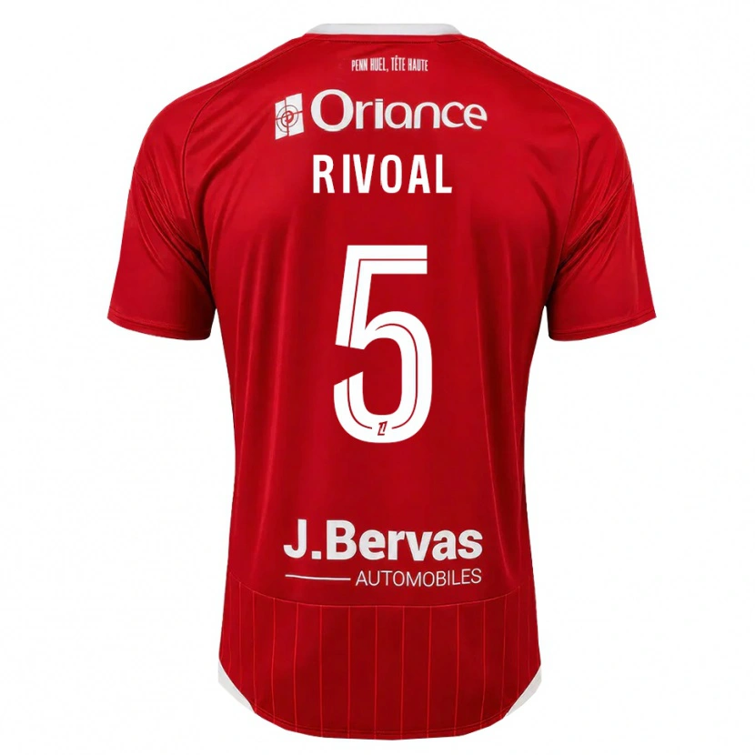 Danxen Mænd Paul Rivoal #5 Hvid Rød Hjemmebane Spillertrøjer 2026/27 Trøje T-Shirt