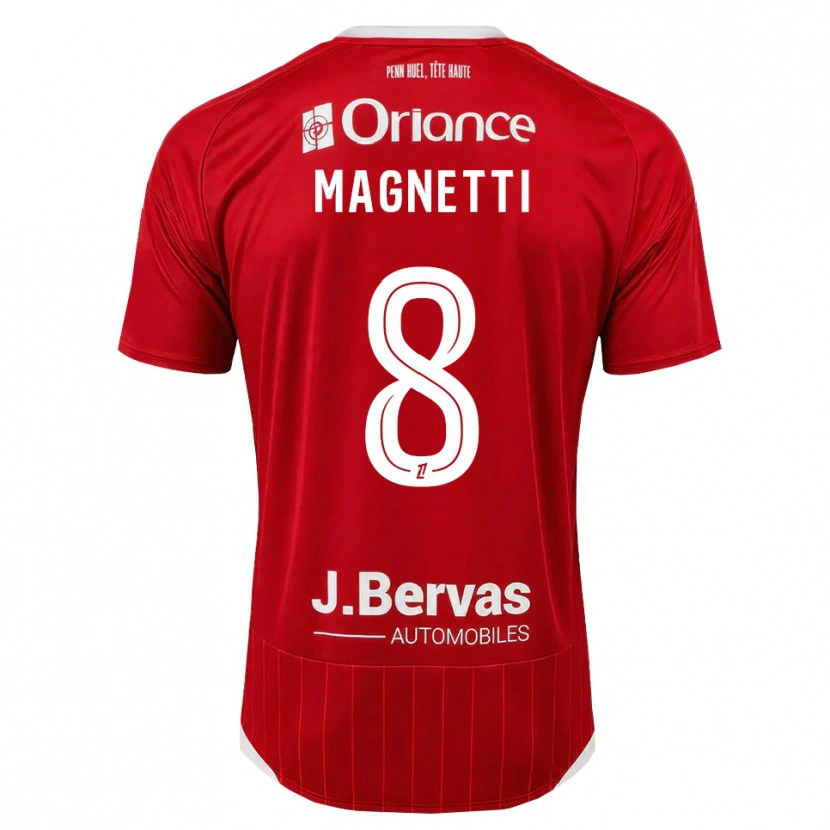 Danxen Mænd Hugo Magnetti #8 Hvid Rød Hjemmebane Spillertrøjer 2026/27 Trøje T-Shirt