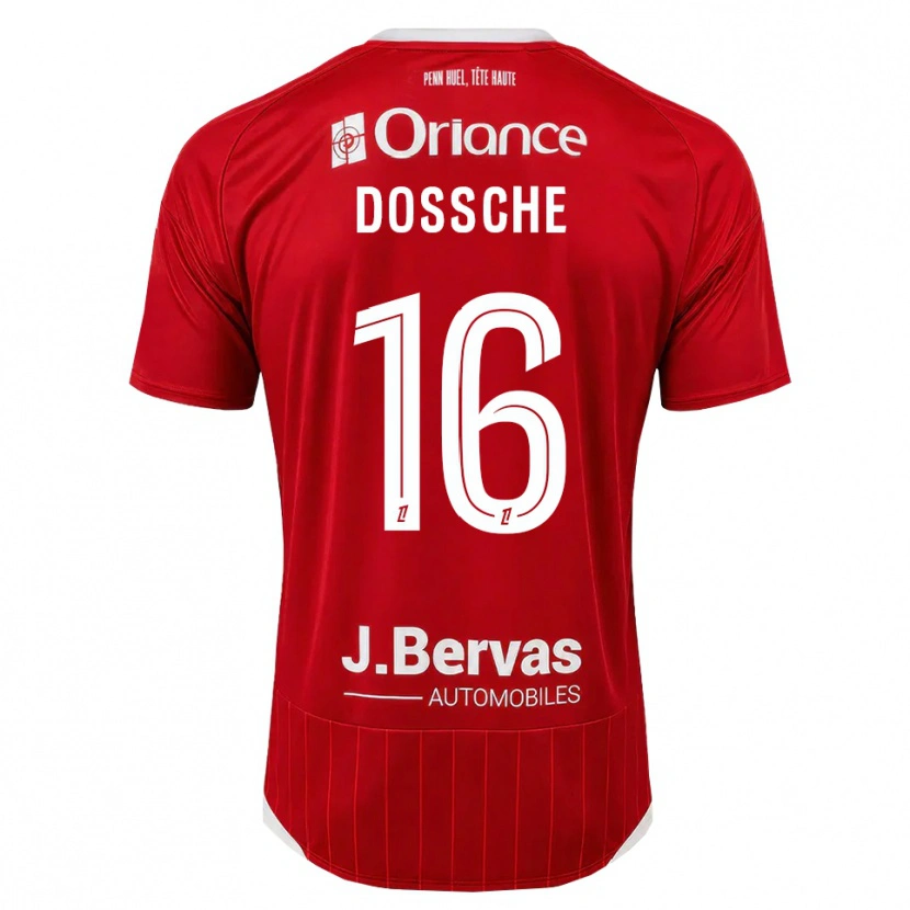 Danxen Mænd Marvin Dossche #16 Hvid Rød Hjemmebane Spillertrøjer 2026/27 Trøje T-Shirt