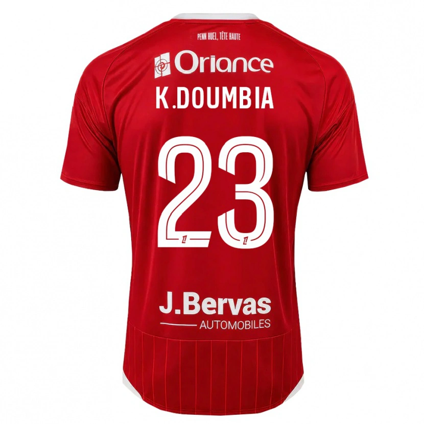 Danxen Mænd Kamory Doumbia #23 Hvid Rød Hjemmebane Spillertrøjer 2026/27 Trøje T-Shirt