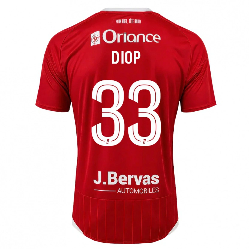 Danxen Mænd Saliou Diop #33 Hvid Rød Hjemmebane Spillertrøjer 2026/27 Trøje T-Shirt
