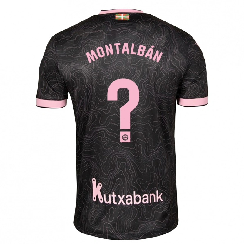 Danxen Mænd Enrique Montalbán #0 Sort Pink Udebane Spillertrøjer 2026/27 Trøje T-Shirt