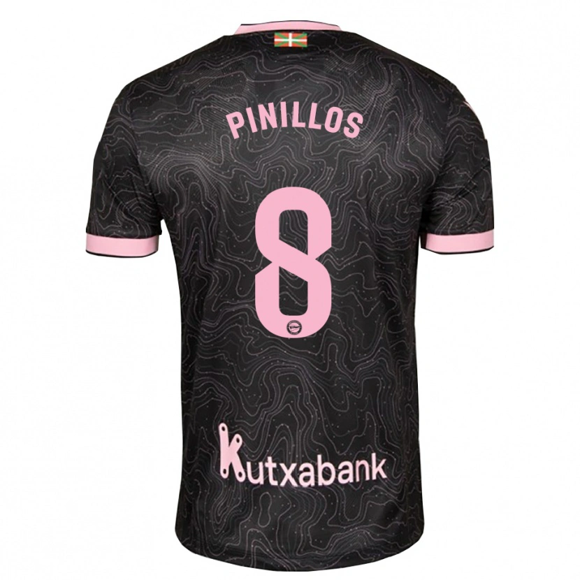 Danxen Mænd Lander Pinillos #8 Sort Pink Udebane Spillertrøjer 2026/27 Trøje T-Shirt