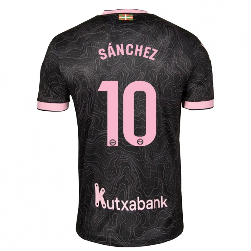 Danxen Mænd Ander Sánchez #10 Sort Pink Udebane Spillertrøjer 2026/27 Trøje T-Shirt