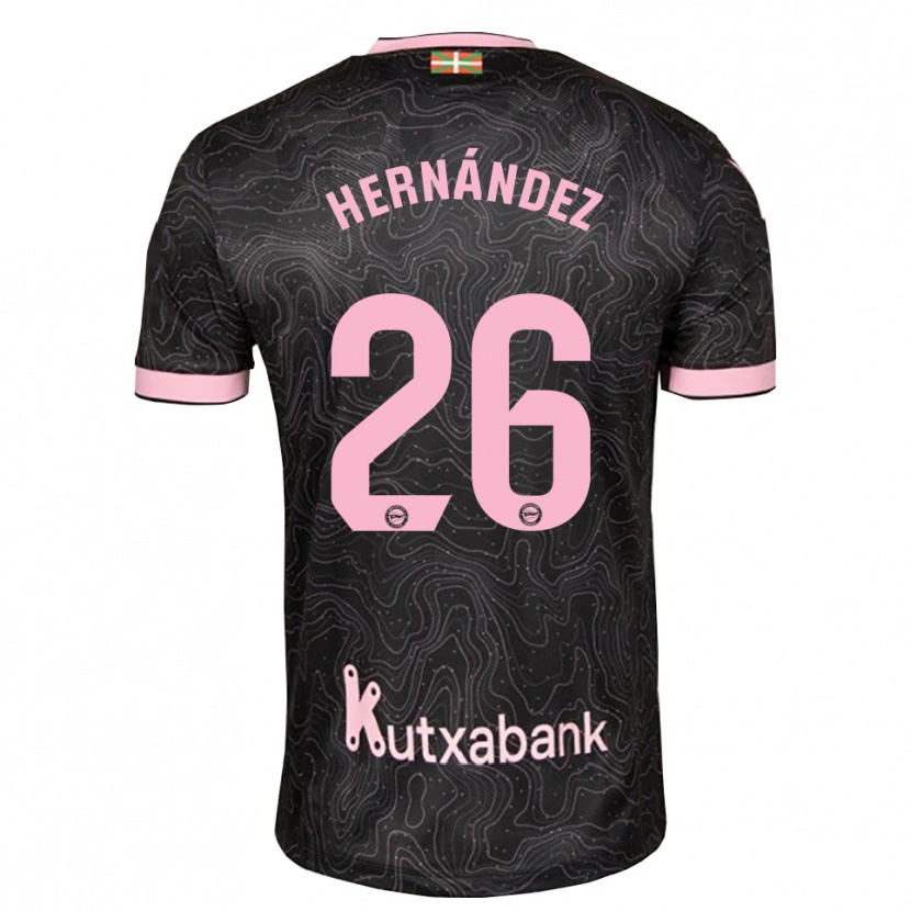 Danxen Mænd Izei Hernández #26 Sort Pink Udebane Spillertrøjer 2026/27 Trøje T-Shirt
