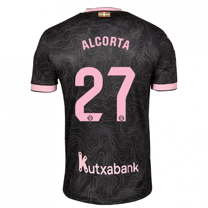 Danxen Mænd Alaitz Alcorta #27 Sort Pink Udebane Spillertrøjer 2026/27 Trøje T-Shirt