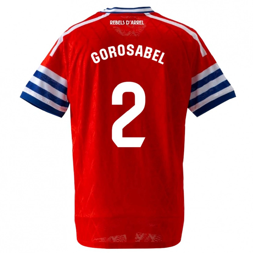 Danxen Mænd Andoni Gorosabel #2 Kongeblå Rød Udebane Spillertrøjer 2026/27 Trøje T-Shirt