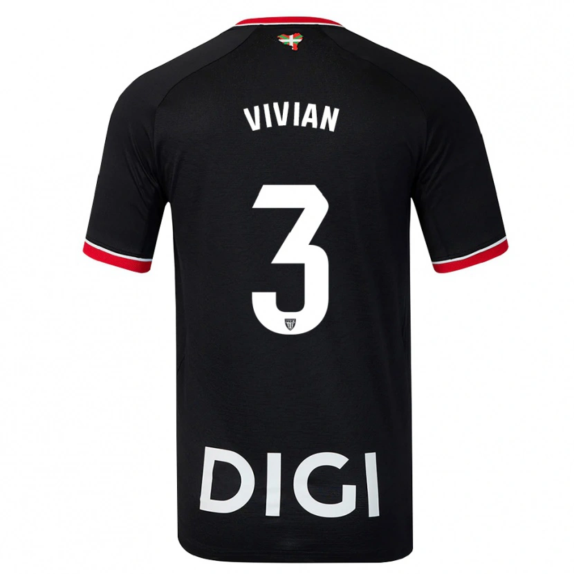 Danxen Mænd Dani Vivian #3 Sort Hvid Rød Udebane Spillertrøjer 2026/27 Trøje T-Shirt