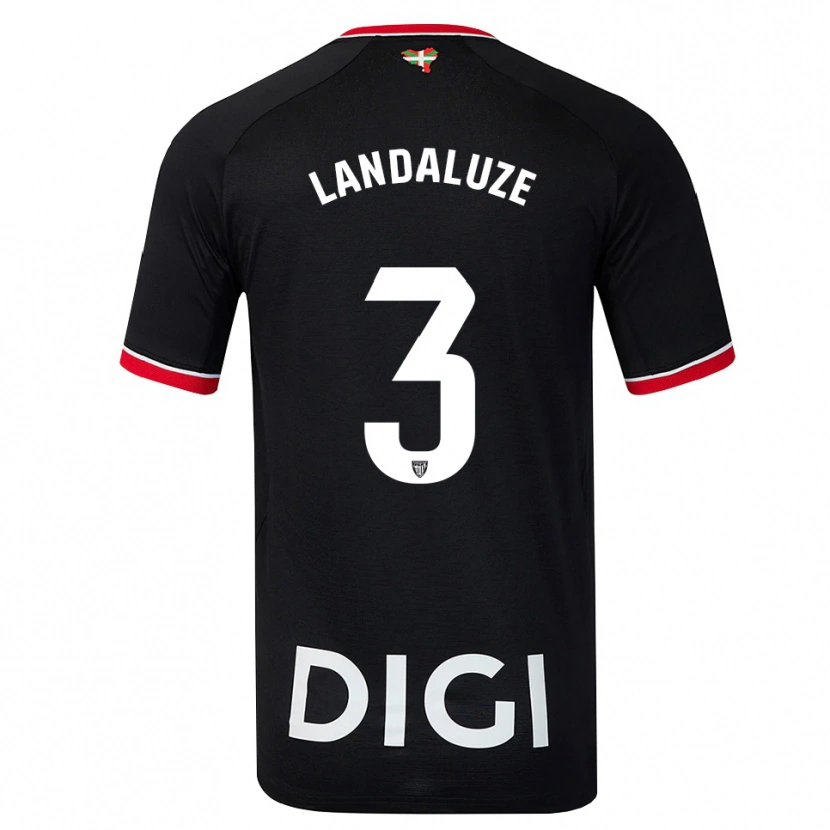 Danxen Mænd Naia Landaluze Marquínez #3 Sort Hvid Rød Udebane Spillertrøjer 2026/27 Trøje T-Shirt
