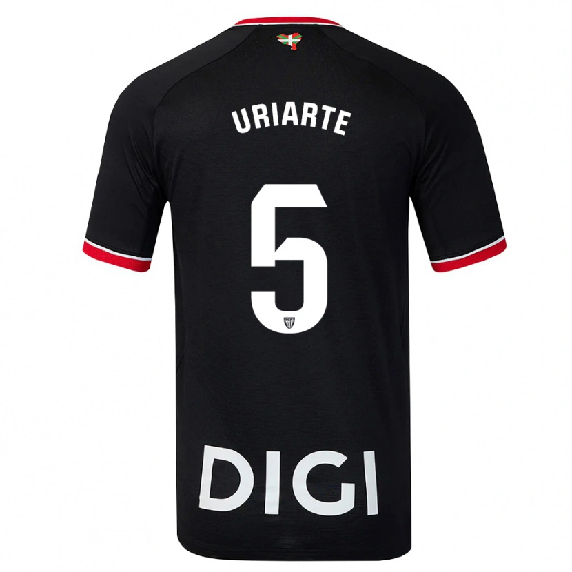 Danxen Mænd Naroa Uriarte Urazurrutia #5 Sort Hvid Rød Udebane Spillertrøjer 2026/27 Trøje T-Shirt