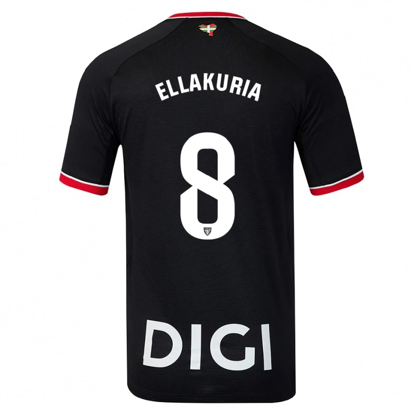 Danxen Mænd Eneko Ellakuria #8 Sort Hvid Rød Udebane Spillertrøjer 2026/27 Trøje T-Shirt