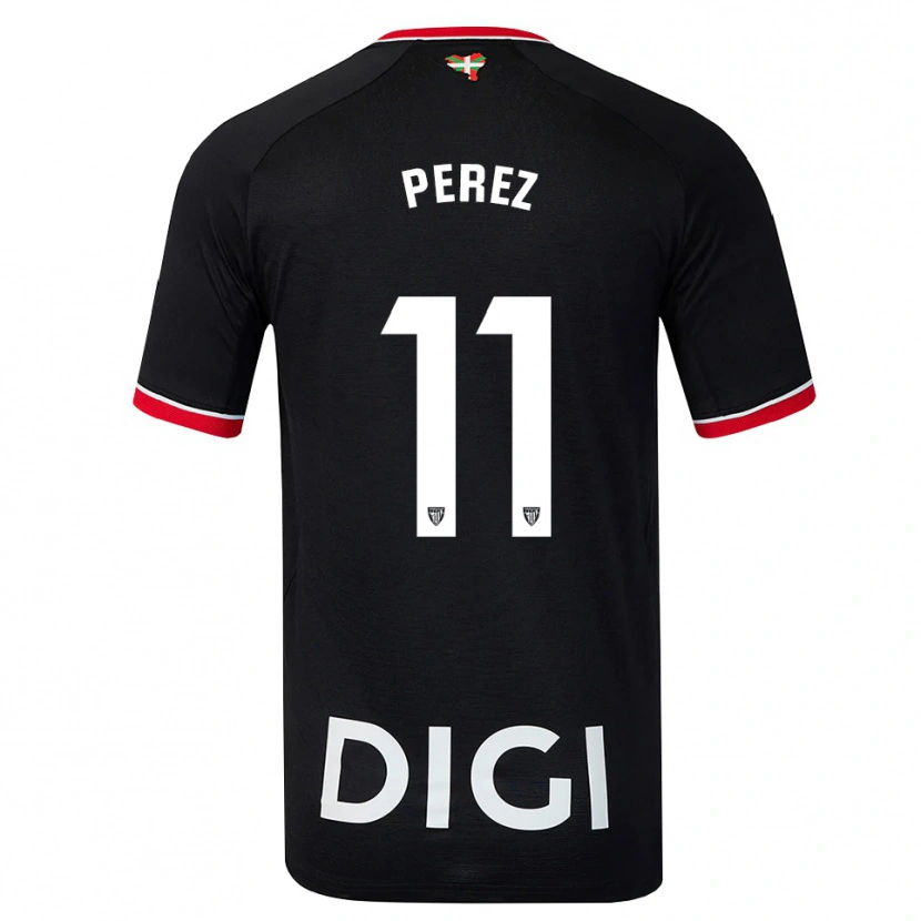 Danxen Mænd Adrián Pérez #11 Sort Hvid Rød Udebane Spillertrøjer 2026/27 Trøje T-Shirt