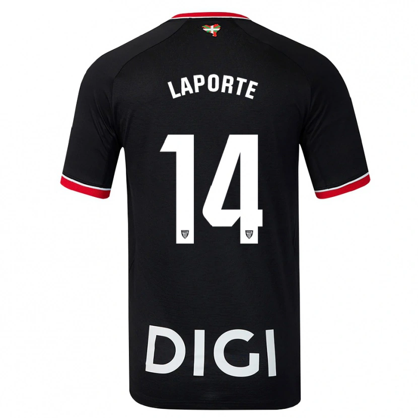 Danxen Mænd Aymeric Laporte #14 Sort Hvid Rød Udebane Spillertrøjer 2026/27 Trøje T-Shirt