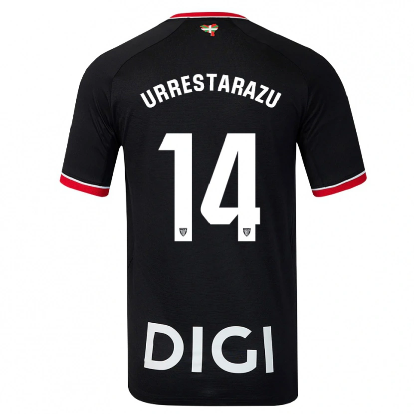 Danxen Mænd Mikel Urrestarazu #14 Sort Hvid Rød Udebane Spillertrøjer 2026/27 Trøje T-Shirt