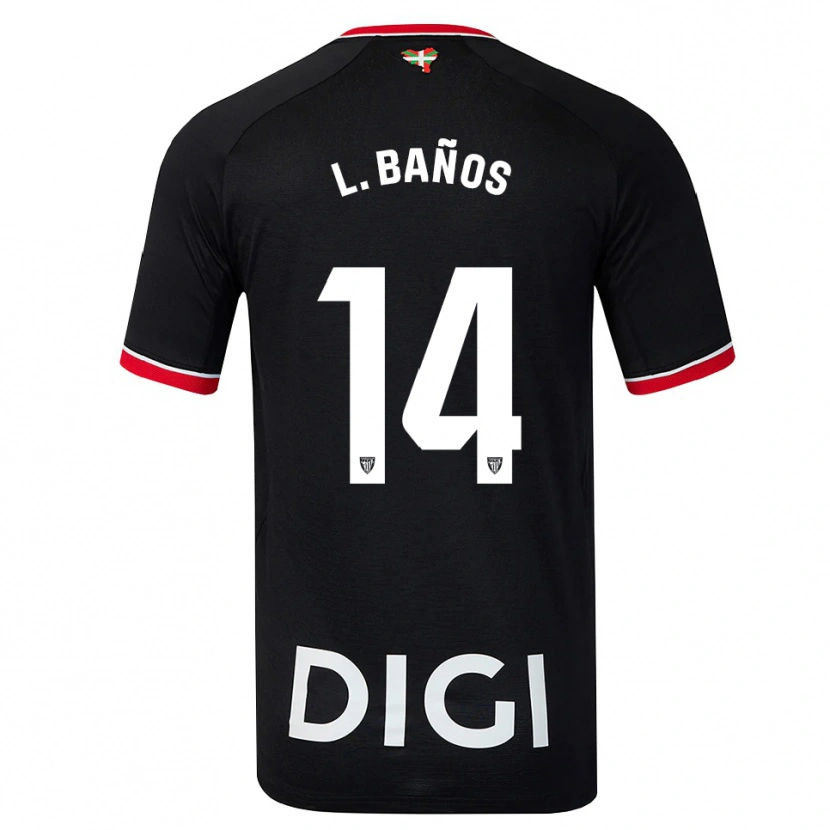 Danxen Mænd Leire Baños Indakoetxea #14 Sort Hvid Rød Udebane Spillertrøjer 2026/27 Trøje T-Shirt