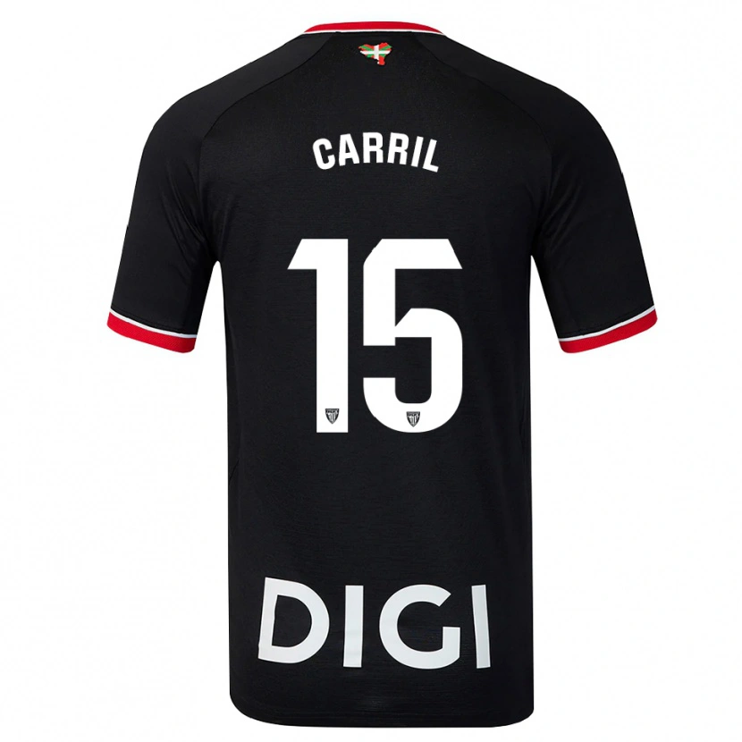 Danxen Mænd Álex Carril #15 Sort Hvid Rød Udebane Spillertrøjer 2026/27 Trøje T-Shirt